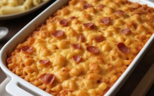 Запеканка с макаронами и колбасой — как средиземноморская пицца из пасты